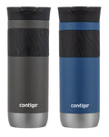couture auto seal chill insulated water bottle in white marble