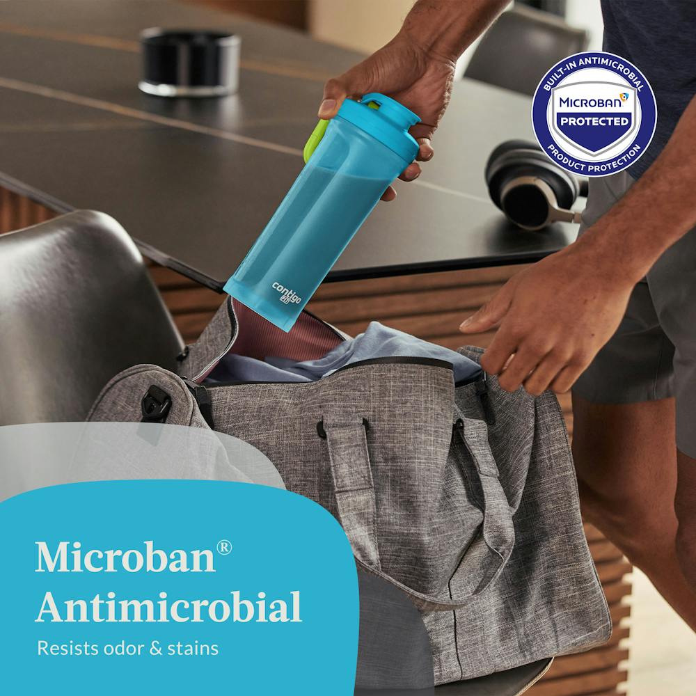 microban antimicrobial shake and smoothie mixer cup resists odor and stains