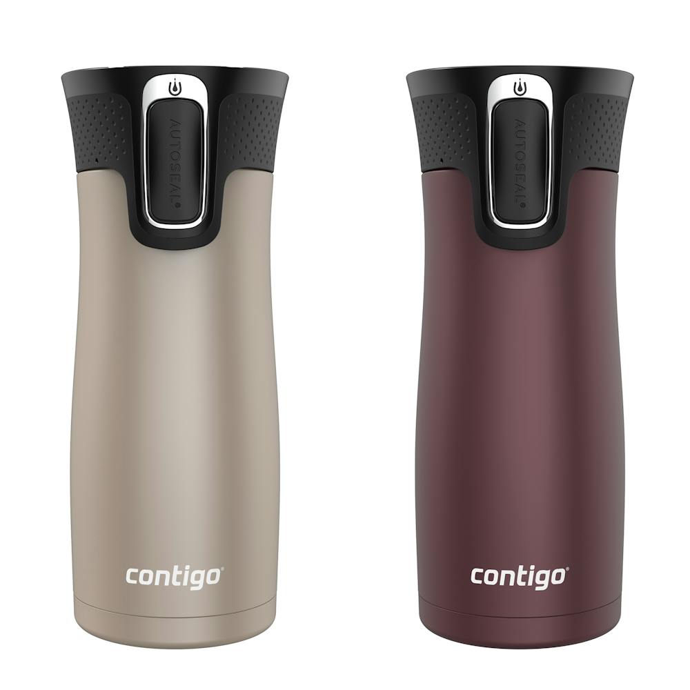 West Loop 2.0 Leak-Proof Spill-Proof Insulated Stainless Steel Travel Mug, 16 Oz., 2-Pack