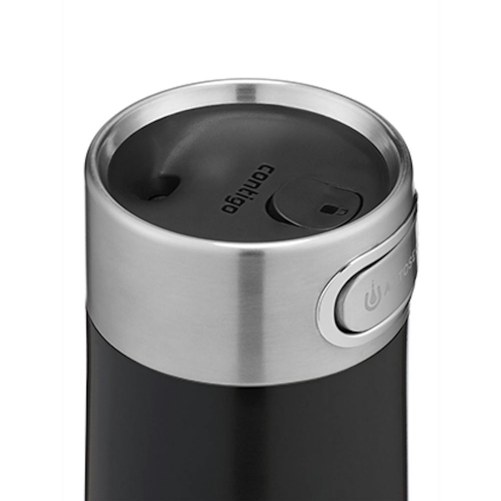 luxe thermal travel mug in black