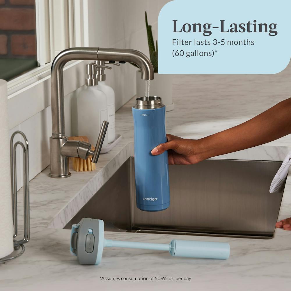 long-lasting filter lasts 3 to 5 months