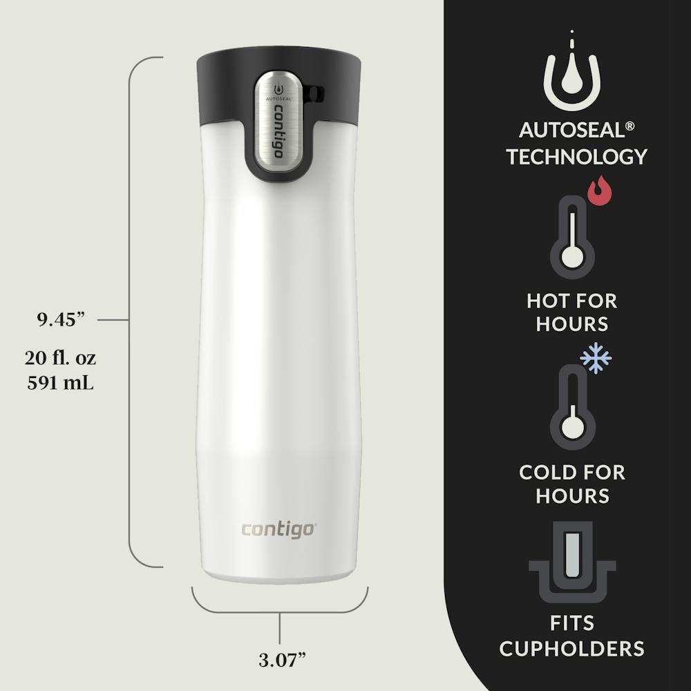 Contigo® West Loop 3.0 Stainless Steel Travel Mug with AUTOSEAL® Lid, 20oz, 2-Pack