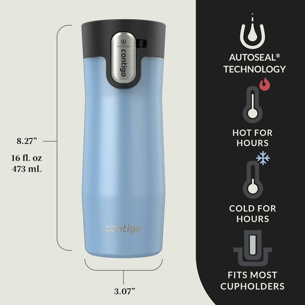 Contigo® West Loop 3.0 Stainless Steel Travel Mug with AUTOSEAL® Lid, 16oz, 2-Pack
