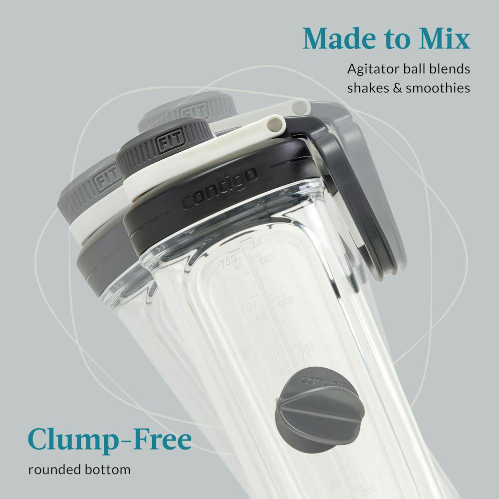 Shake and Go bottle that is made to mix club free shakes and smoothies