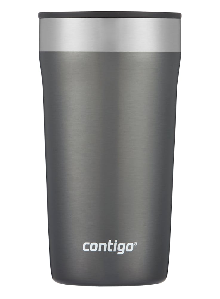 Black travel mug with lid
