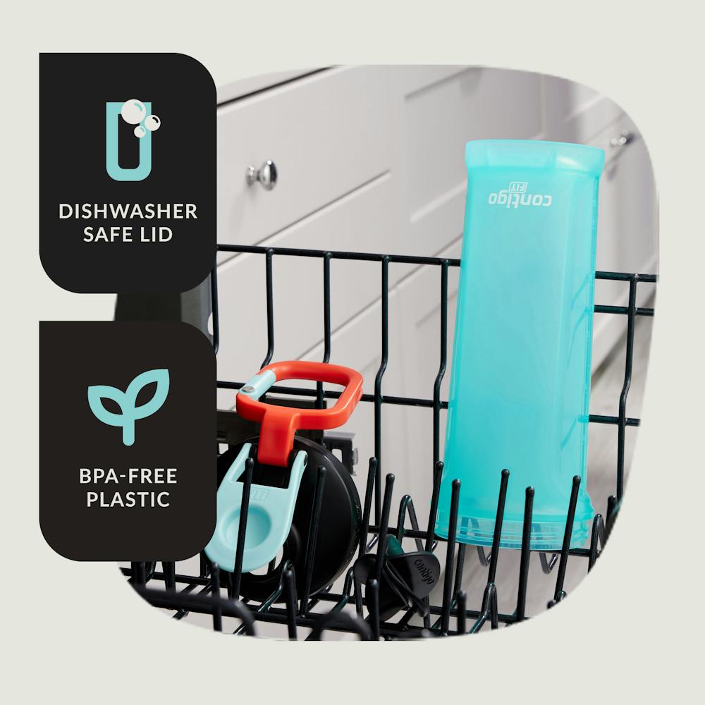 Contigo fit water bottle with dishwasher-safe lid and b p a free plastic