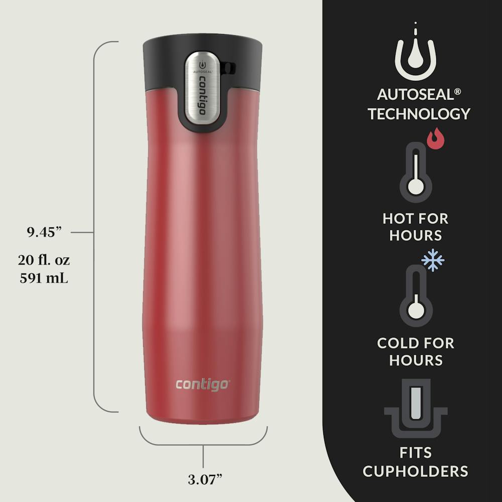 Contigo® West Loop 3.0 Stainless Steel Travel Mug with AUTOSEAL® Lid, 20oz, 2-Pack