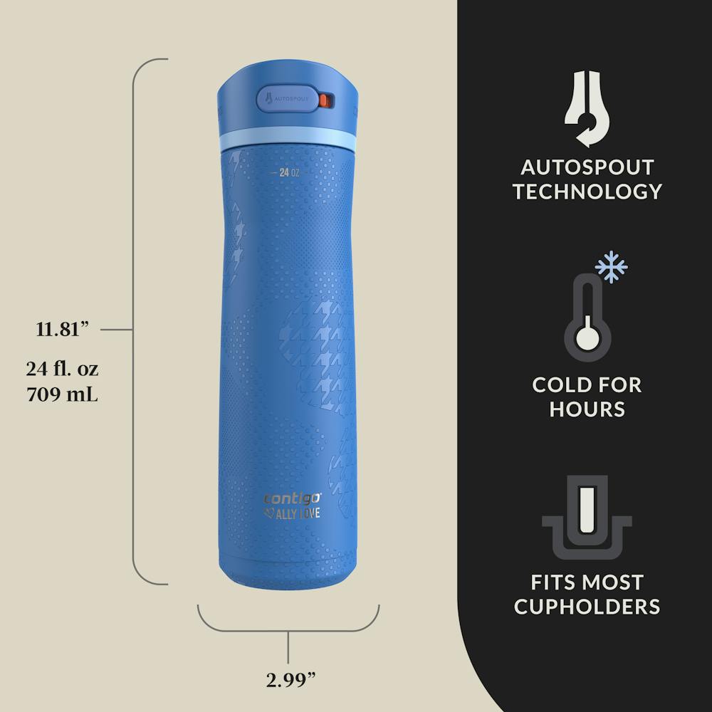 Contigo® x Ally Love Ashland Chill 2.0 Stainless Steel Water Bottle with AUTOSPOUT® Lid, 24oz
