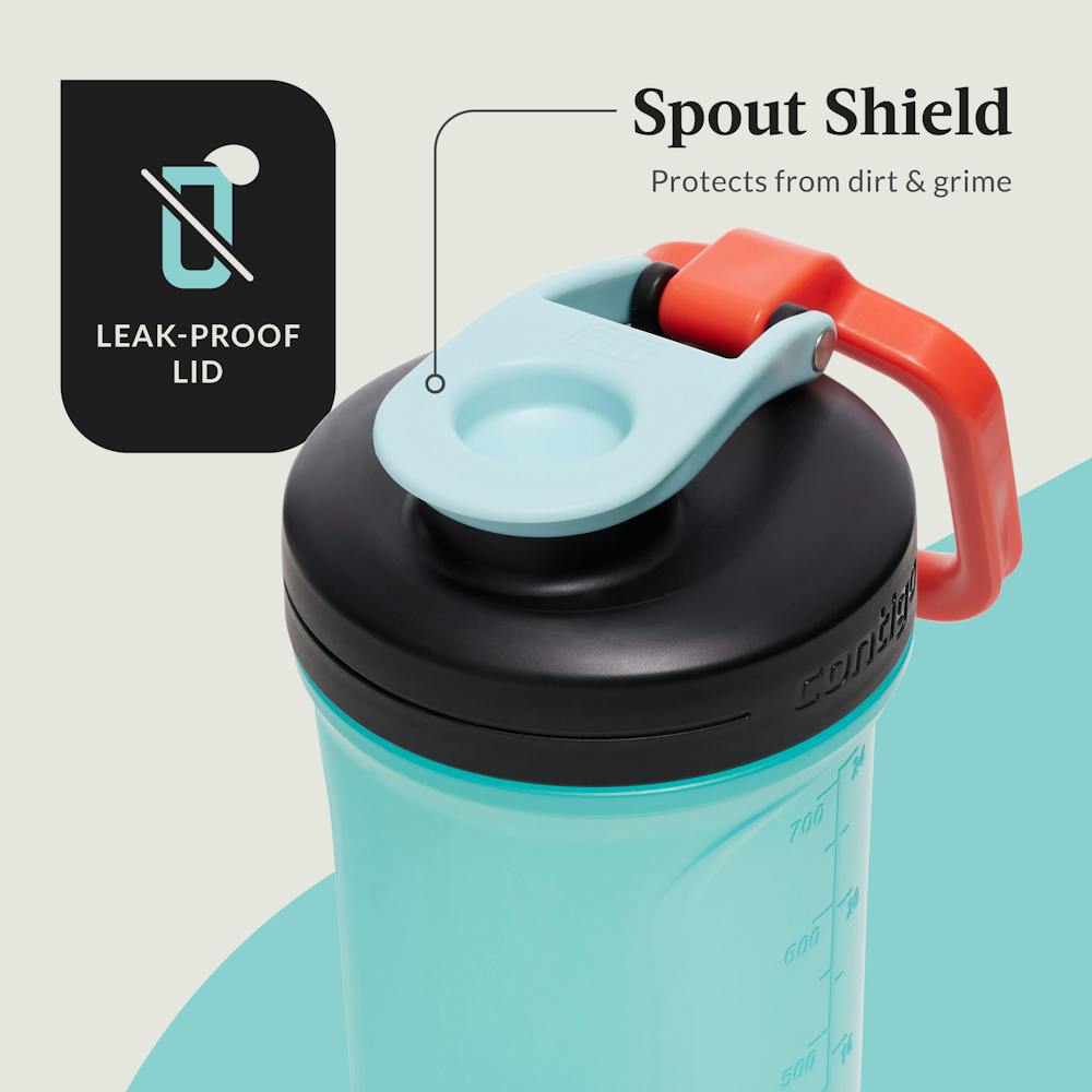 Contigo fit water bottle with leak-proof lid and spout shield protect from dirt and grime