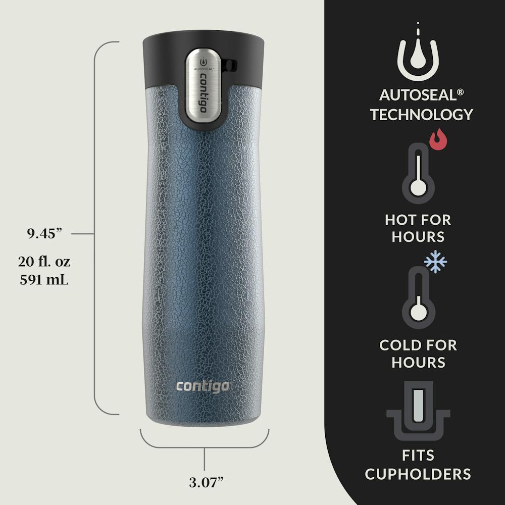 Contigo® West Loop 3.0 Stainless Steel Travel Mug with AUTOSEAL® Lid, 20oz, 2-Pack