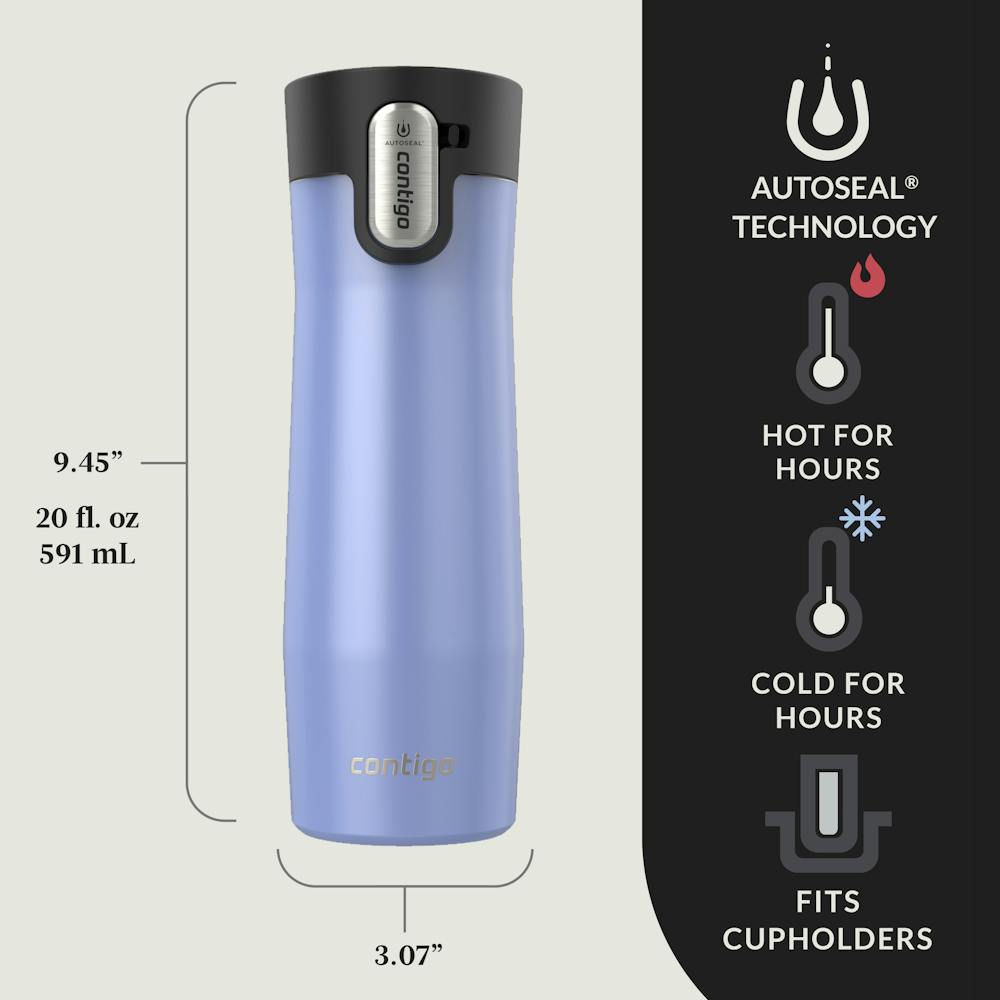 Contigo® West Loop 3.0 Stainless Steel Travel Mug with AUTOSEAL® Lid, 20oz, 2-Pack
