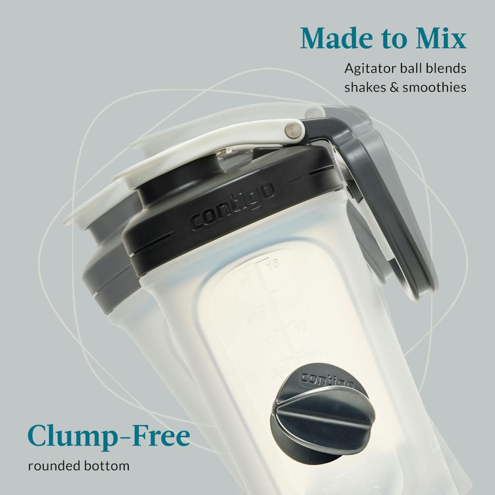Water bottle with agitator ball for making smoothies