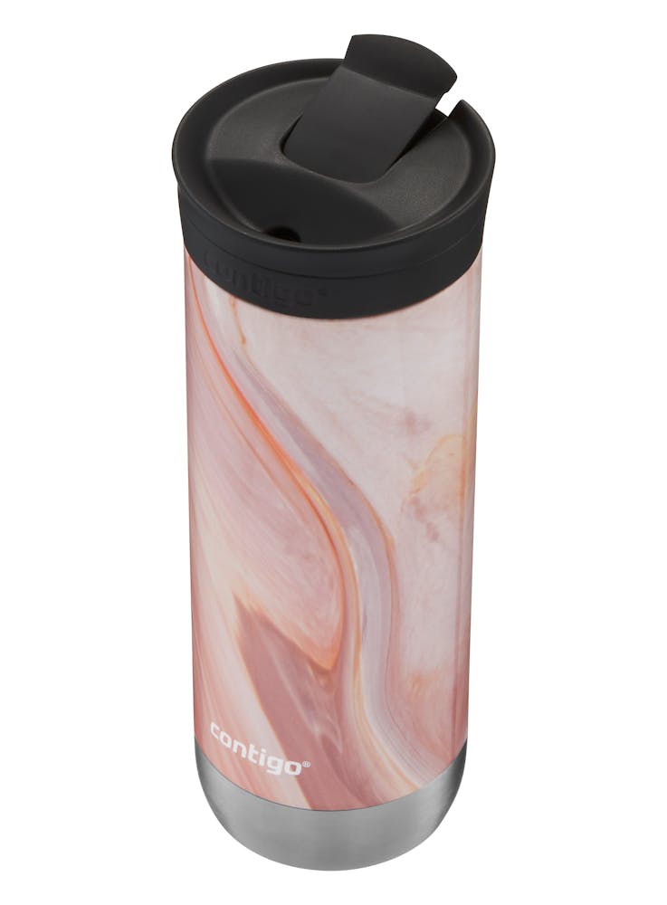 thermal travel mug with resealable lid
