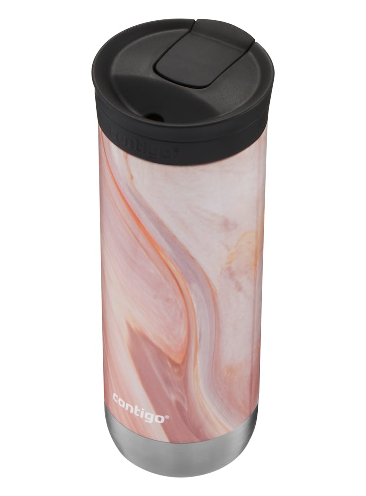 thermal travel mug with resealable lid