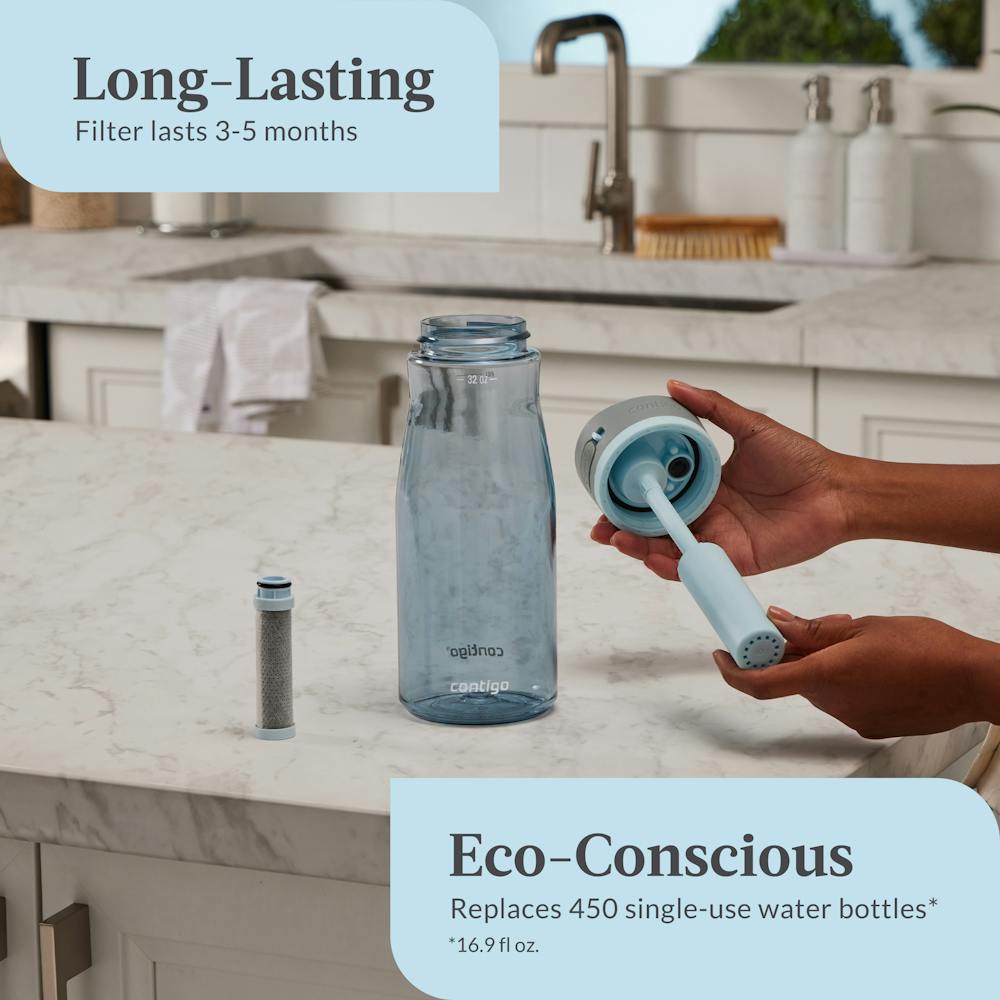 Contigo® Wells Plastic Filter Water Bottle with AUTOSPOUT® Straw Lid, 32 Oz.